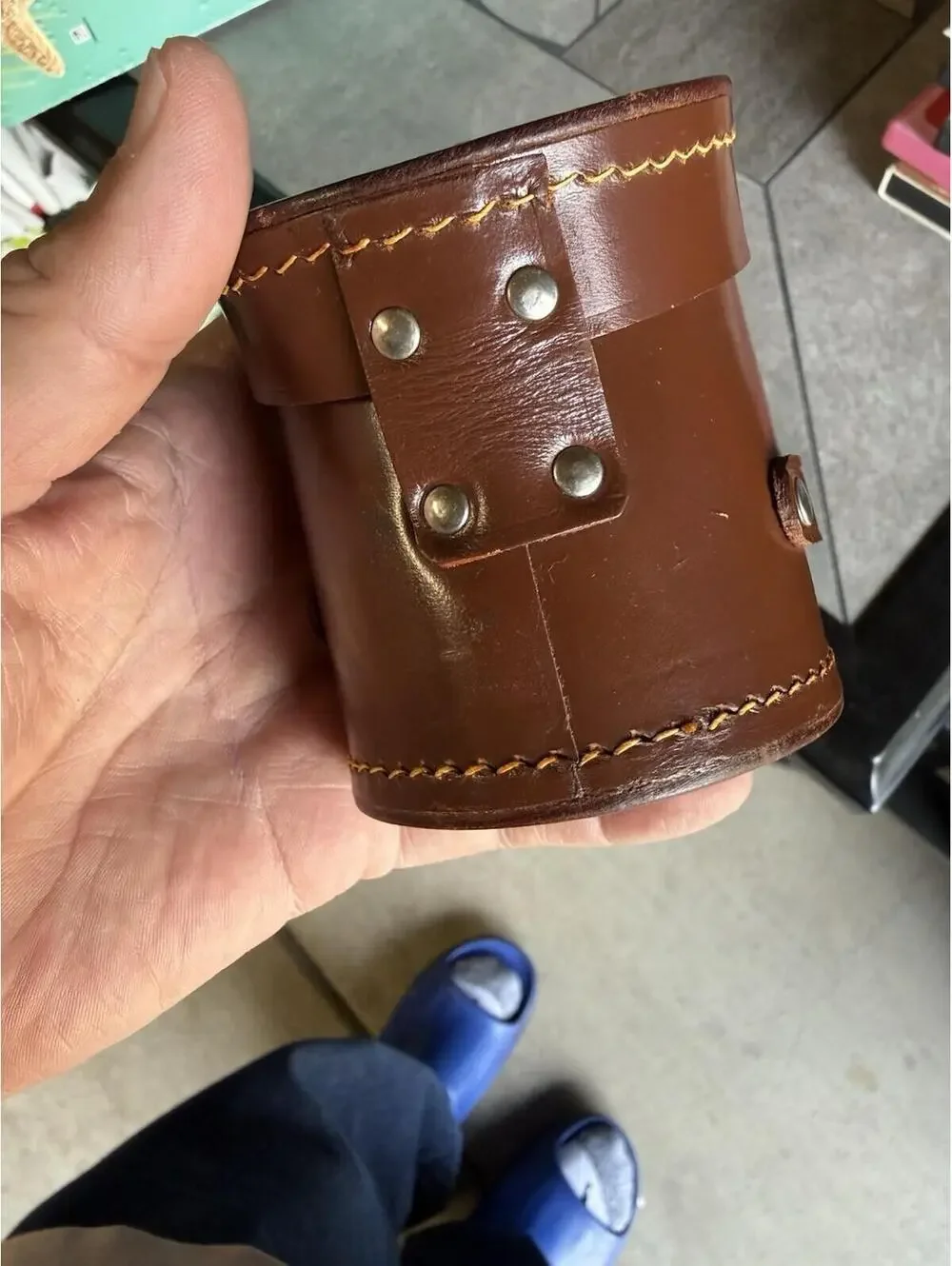 Vintage Schacht Ulm-Donau CAMERA leather Lens case , Made In Germany